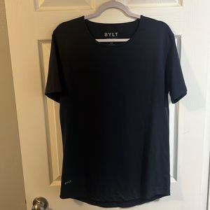 BYLT Basics Wide Neck Curved Hem Tee